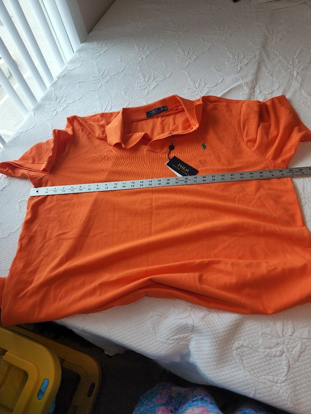 Ralph Lauren Orange Polo Shirt with Green Pony